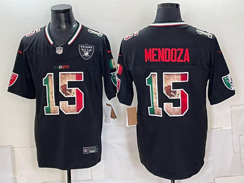 Men 2026 Oakland Raiders #15 Mendoza Black Nike Limited NFL Jersey 0907003